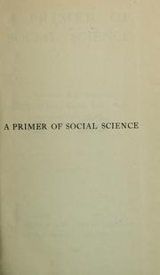 Front cover of A primer of social science by Parkinson, Henry