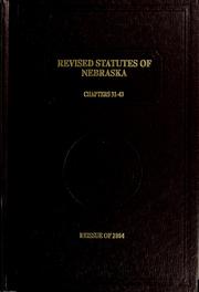 Cover of Revised statutes of Nebraska by Nebraska.