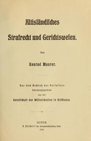 Front cover of Vorlesungen über altnordische rechtsgeschichte by Konrad von Maurer
