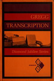 Front cover of Gregg transcription, diamond jubilee series by Louis A. Leslie