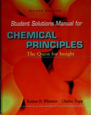 Front cover of Student solutions manual for Chemical principles by Kenton Herbert Whitmire