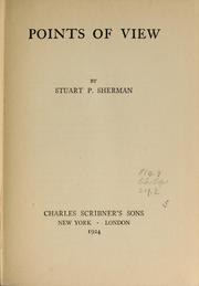 Cover of Points of view by Stuart Pratt Sherman