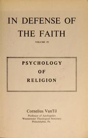 Front cover of Psychology of religion by Cornelius Van Til