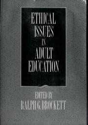Front cover of Ethical issues in adult education by Ralph Grover Brockett