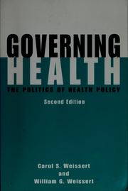 Cover of Governing health by Carol S. Weissert