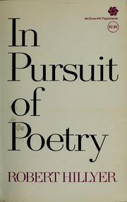 Front cover of In Pursuit of Poetry by Robert Hillyer