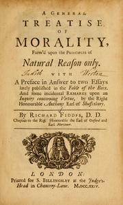 Cover of A general treatise of morality, form'd upon the principles of natural reason only by Richard Fiddes