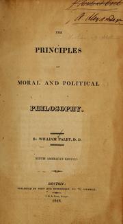 Front cover of The principles of moral and political philosophy by William Paley
