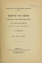 Front cover of Hervis von Metz Vorgedicht der Lothringer Geste by Edmund Stengel
