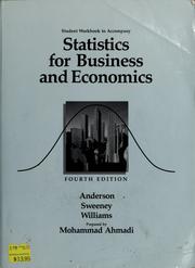 Front cover of Student workbook to accompany Statistics for business and economics by Mohammad Ahmadi