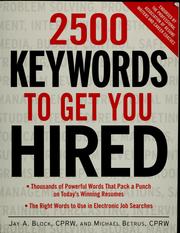 Cover of 2500 keywords to get you hired by Jay A. Block