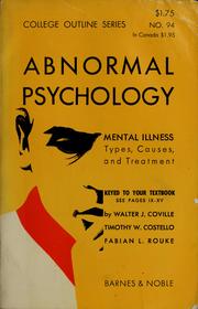 Cover of Abnormal psychology by Walter J. Coville