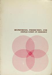 Front cover of Hypothesis, prediction, and implication in biology by Jeffrey J. W. Baker