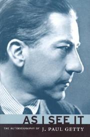 Cover of As I see it by J. Paul Getty
