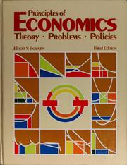 Front cover of Principles of economics by Elbert V. Bowden
