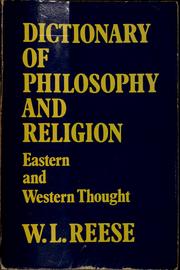 Front cover of Dictionary of philosophy and religion by William L. Reese