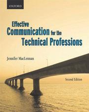 Cover of Effective Communication for the Technical Professions by Jennifer MacLennan