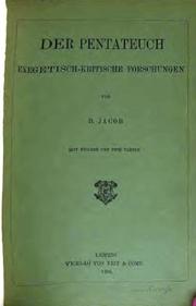 Cover of Der Pentateuch by Benno Jacob