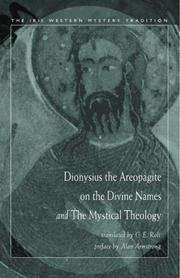 Front cover of Dionysius, the Areopagite, on the Divine names and the Mystical theology by Pseudo-Dionysius the Areopagite