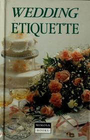 Cover of Wedding etiquette by Linda Sonntag