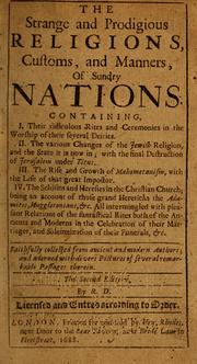 Front cover of The strange and prodigious religions, customs and manners of sundry nations by R. B.