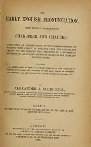 Cover of On early English pronunciation by Alexander John Ellis