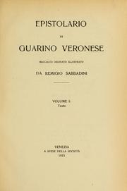 Front cover of Epistolario di Guarino Veronese by Guarino Veronese
