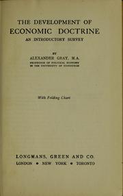 Front cover of The development of economic doctrine by Gray, Alexander Sir