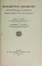Cover of Descriptive geometry by Floyd A. Smutz