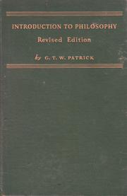 Cover of Introduction to philosophy by George Thomas White Patrick