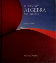 Cover of Elementary algebra, with applications by Terry H. Wesner