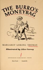 Front cover of The burro's moneybag by Margaret Loring Thomas