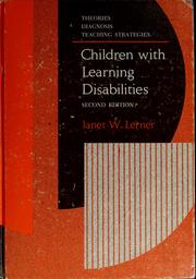 Cover of Children with learning disabilities by Janet W. Lerner