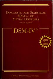Cover of Diagnostic and statistical manual of mental disorders by American Psychiatric Association