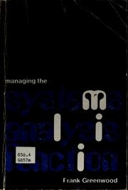 Cover of Managing the systems analysis function by Frank Greenwood