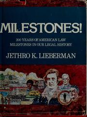 Cover of Milestones! by Jethro Koller Lieberman
