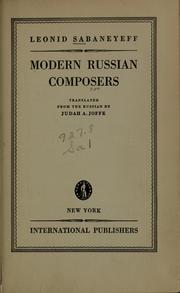 Front cover of Modern Russian composers by Leonid Leonidovich Sabaneev