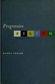 Cover of Progressive filing by Gilbert Kahn