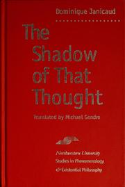 Cover of The shadow of that thought by Dominique Janicaud