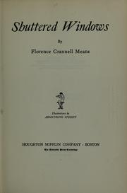 Cover of Shuttered Windows by Florence Crannell Means