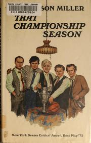 Front cover of That championship season by Miller, Jason.
