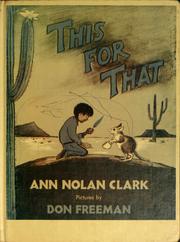 Cover of This for that by Ann Nolan Clark