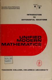 Front cover of Unified modern mathematics, course 5 by Secondary School Mathematics Curriculum Improvement Study.