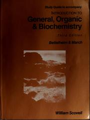 Front cover of Study guide to accompany Introduction to general, organic & biochemistry, third edition, Bettelheim & March by William Scovell