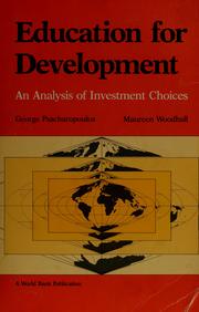 Cover of Education for development by George Psacharopoulos