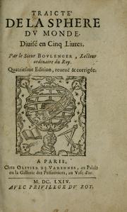 Front cover of Traict©♭ de la sphere dv monde by J. Boulenger