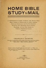 Front cover of Home Bible study by mail by Charles J. Burton