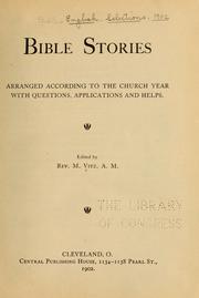 Front cover of Bible stories arranged according to the church year by Vitz, Martin,