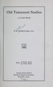 Cover of Old Testament studies by Prince Emanuel Burroughs