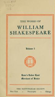 Front cover of Plays (Love's Labours Lost / Merchant of Venice) by William Shakespeare